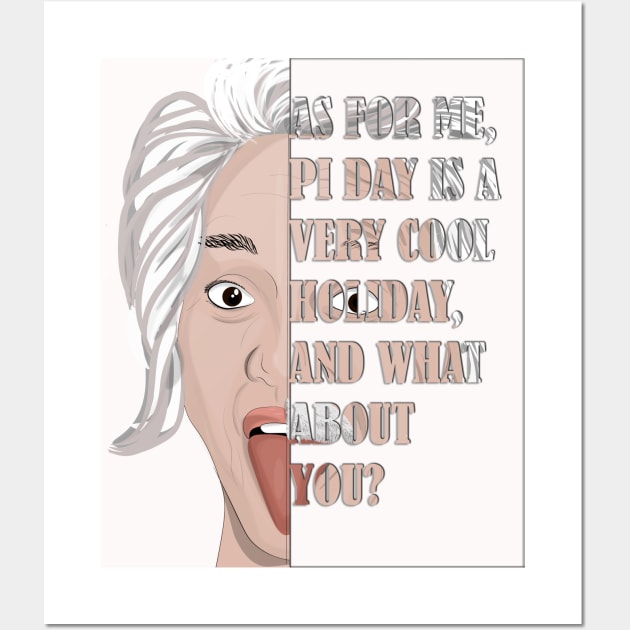 Girl and  Einstein Math Pi Day Wall Art by SoulVector